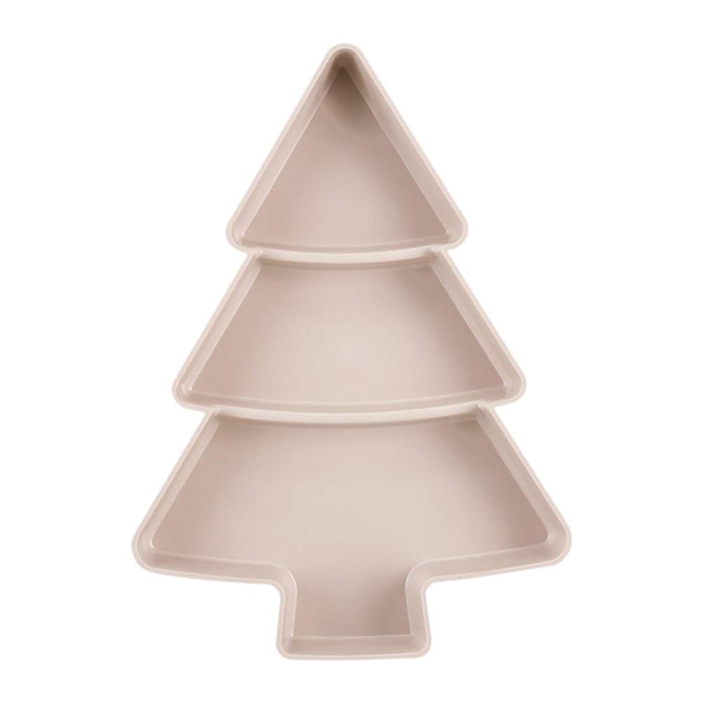Christmas Tree Serving Platter - Pink Plastic Appetizer Tray for Snacks & Candy - Holiday Party Dinnerware for Festive Gatherings