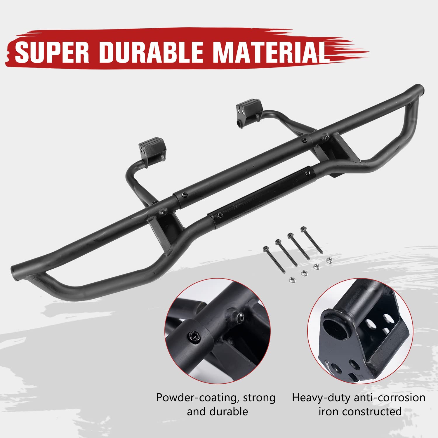 HAKA TOUGH Heavy Duty Rear Bumper & Brush Guard for Polaris General 1000 (2016-2024) - Compatible with General 4 1000/XP 1000/XP 4 1000, OEM #2884345 Replacement - Off-Road Protection & Vehicle Accessories for Adventure & Trail Riding