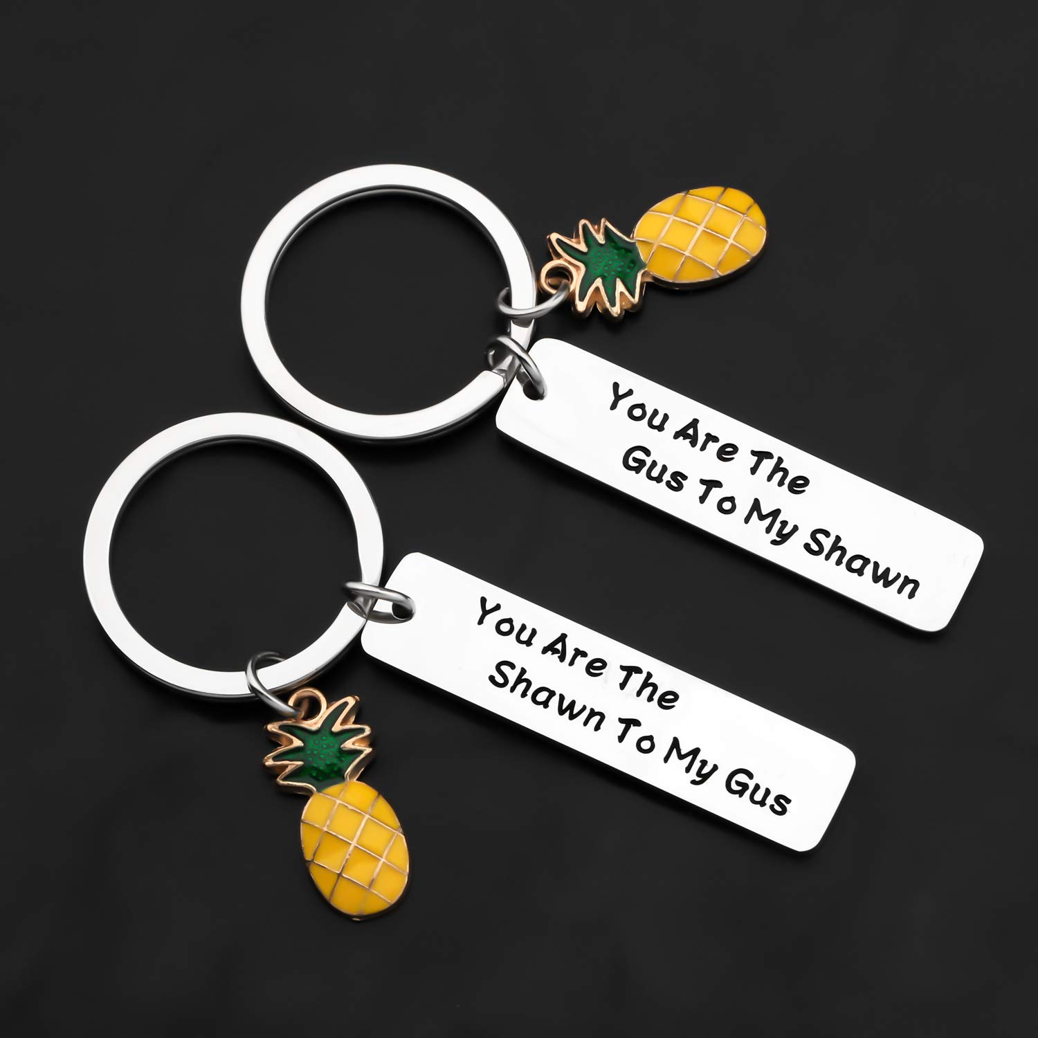 FAADBUK Shawn & Gus TV Show Inspired Friendship Keychain Set - Perfect Gift for Best Friends, Fans of Psych Series - Great for Birthdays, Anniversaries & Fan Conventions
