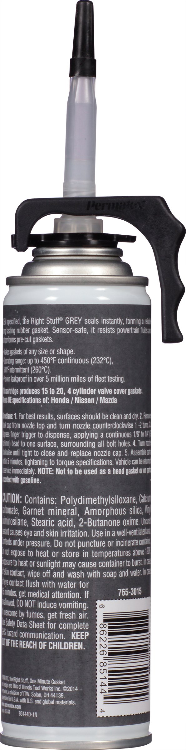 Permatex 85144 The Right Stuff Grey Gasket Maker - 7.5 oz (6 Pack) - High Temp RTV Silicone Sealant for Automotive Engines, Transmissions & Gasket Repair