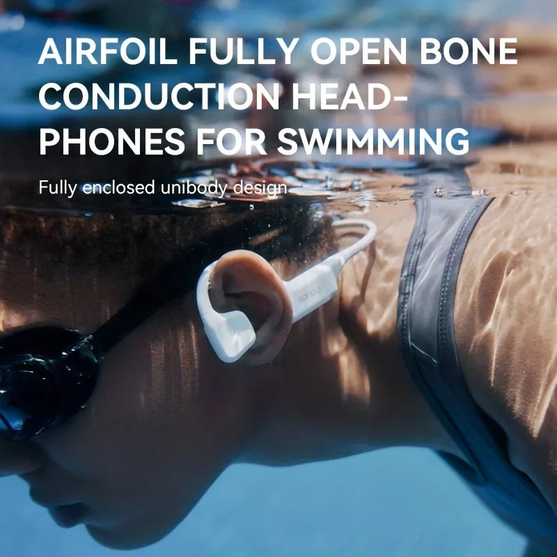 Sanag B70S Pro Airfoil Open Ear Swimming Bone Conduction Headphones - Wireless Bluetooth 5.3 IPX8 Waterproof for Running, Cycling, Workout & Outdoor Sports