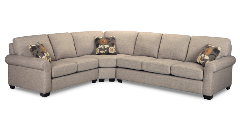 Modern Round Arm Sectional Sofa Set - Comfortable Fabric Upholstered Living Room Furniture for Small Spaces - Perfect for Apartments, Condos, and Cozy Family Gatherings