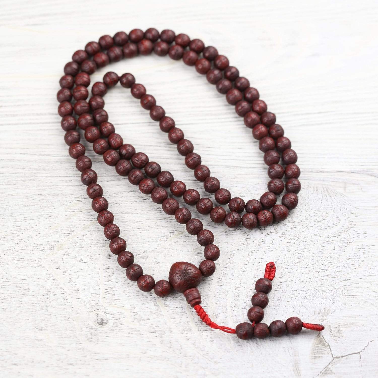 Authentic Antique Bodhi Enlightenment Mala Beads - 108 Prayer Beads for Meditation, Yoga & Spiritual Practice | Buddhist & Hindu Prayer Necklace