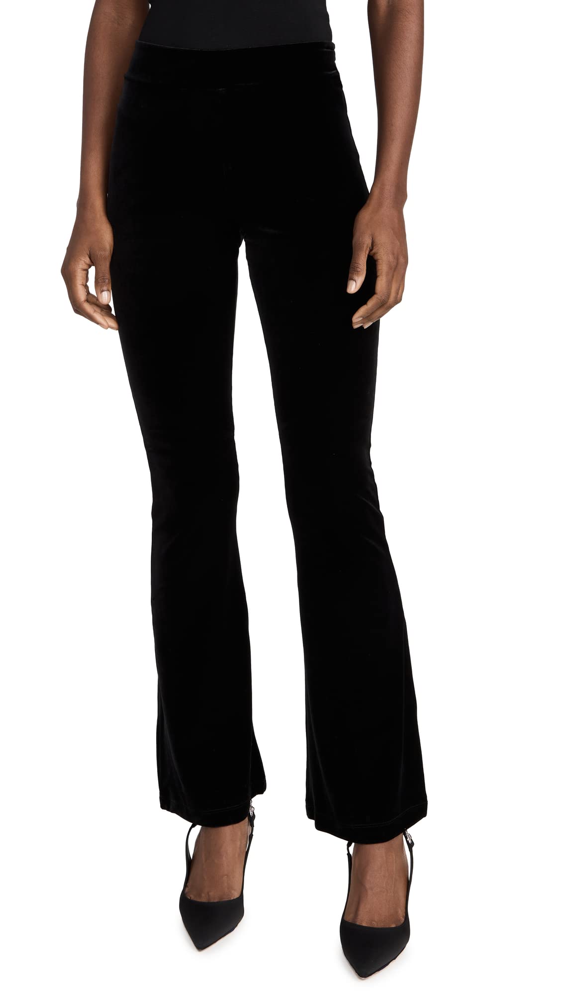 Commando Women's Velvet Flare Leggings - Soft Stretchy High Waist Yoga Pants for Workout, Lounge & Everyday Wear