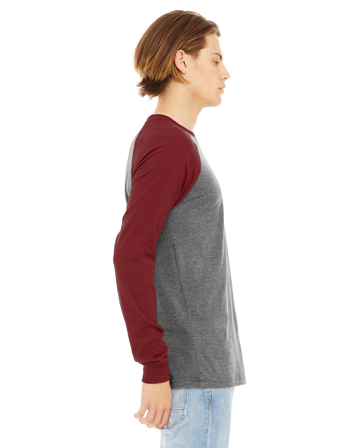 Bella + Canvas 3000C Men's Jersey Long Sleeve Baseball T-Shirt - Soft Cotton Crewneck Tee for Casual Wear, Sports & Team Uniforms