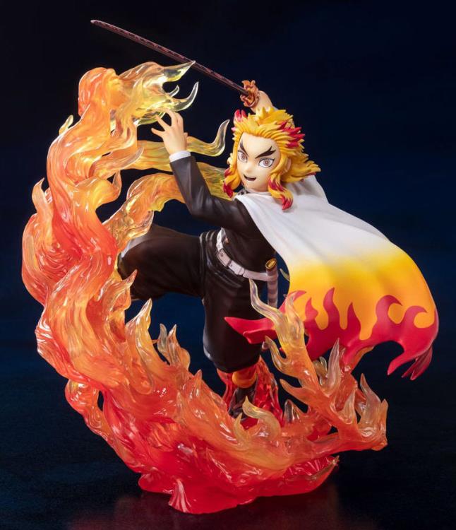 Figuarts Zero Demon Slayer: Kimetsu no Yaiba Rengoku Kyojuro Flame Breathing Version Anime Action Figure Statue - Collectible Gift for Anime Fans & Home Decor