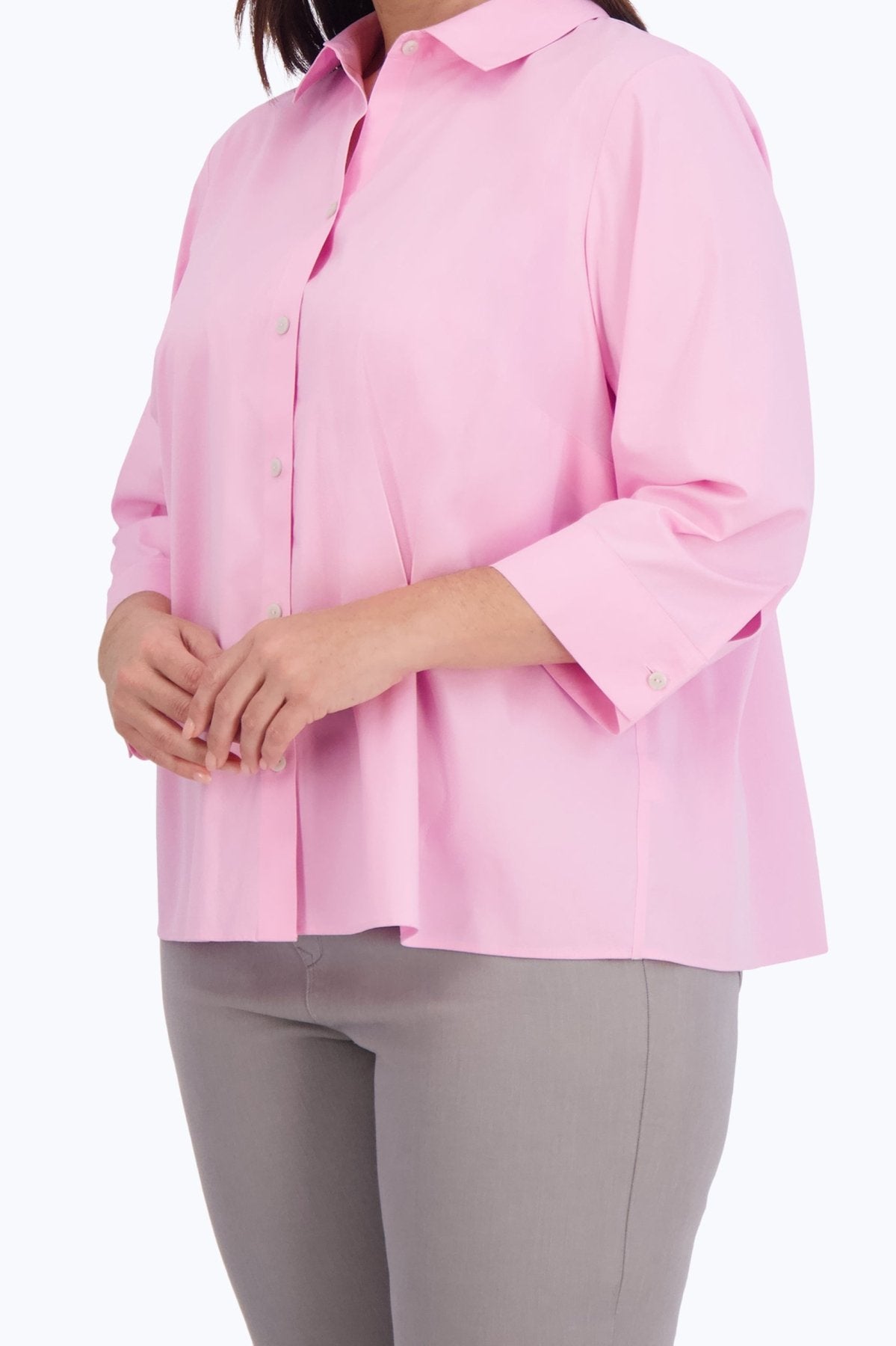 Sandra Plus Wrinkle-Free Stretch 3/4 Sleeve Blouse for Women - Comfortable Office Wear & Casual Outfit