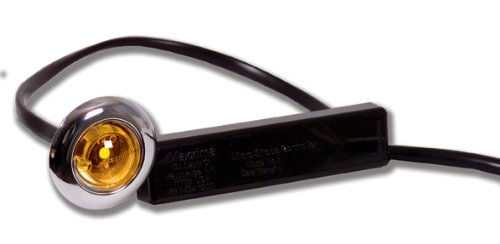 Maxxima M09370YCL 1-Inch Round Amber LED Auxiliary Micro-Strobe Light with Clear Lens - Perfect for Emergency Vehicles, Trucks, and Off-Road Safety Lighting