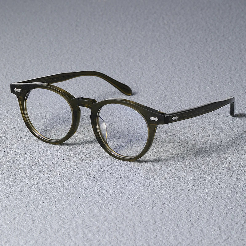 Stylish Black Unisex Acetate Full-Rim Round Eyeglasses SH505 - Perfect for Reading, Work & Everyday Fashion