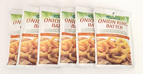 Concord Foods Onion Ring Batter Mix - Tempura Style, 5.2oz (3 Pack of 6) - Perfect for Homemade Onion Rings, Fried Vegetables & Seafood - Easy Restaurant-Style Coating for Parties & Game Nights
