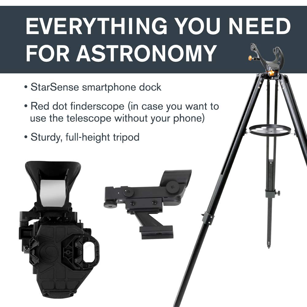 Celestron StarSense Explorer LT 114AZ Smartphone-Compatible Telescope with App – 114mm Newtonian Reflector for Stargazing – Find Stars & Planets Easily – Works with iPhone & Android – Perfect for Backyard Astronomy & Night Sky Observation