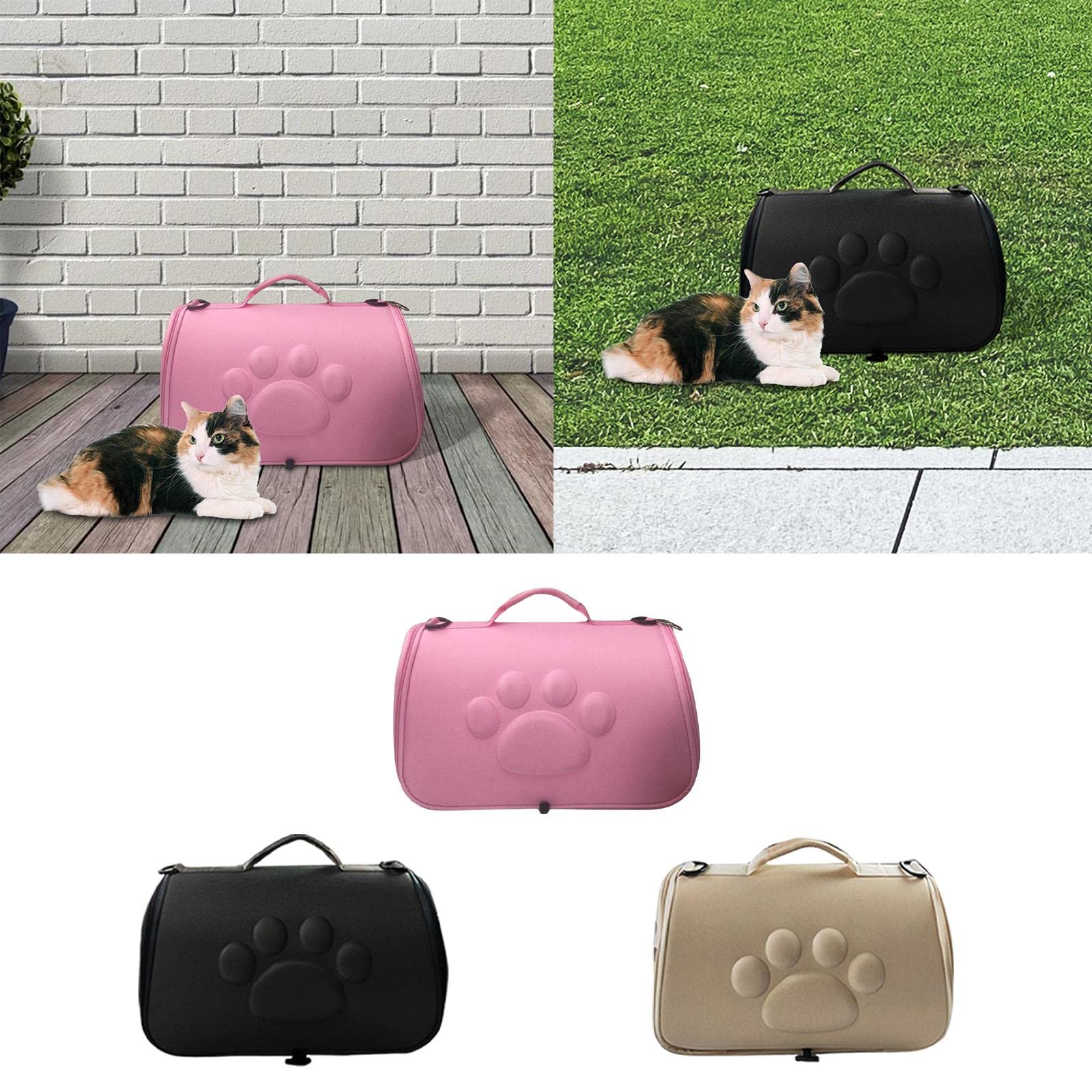 Enakshi Breathable Cat Carrier Bag - Durable Pet Travel Carrier for Cats & Small Dogs, Pink | Portable Pet Carrier for Vet Visits, Air Travel & Outdoor Walking | Pet Supplies & Dog Accessories