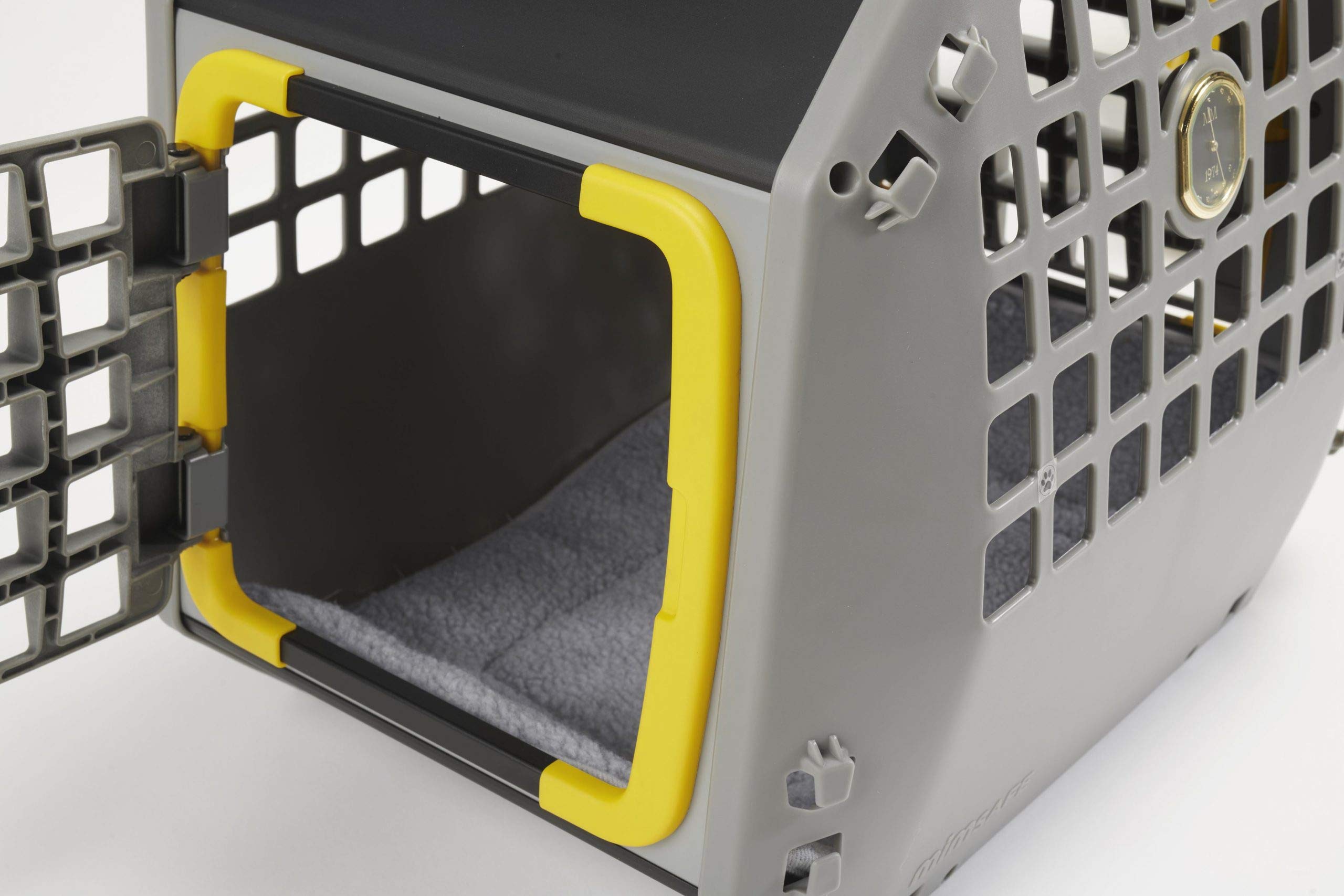 Crash Tested Pet Car Seat Carrier for Dogs & Cats - Medium Size, Grey - Safe & Comfortable Travel Carrier for Cars, Road Trips, and Vet Visits