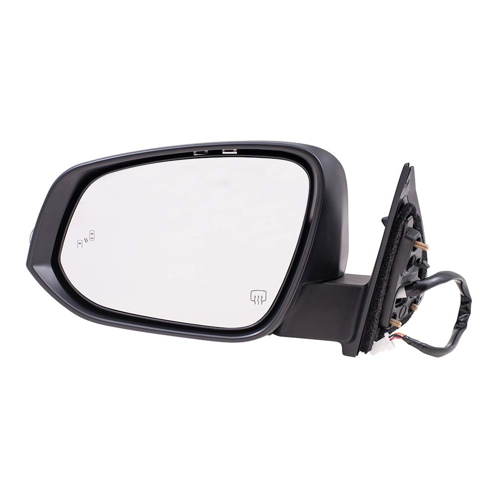2014-2019 Toyota Highlander & Highlander Hybrid Driver Side Power Heated Mirror with Turn Signal & Blind Spot Detection - Black Paint to Match - Perfect for Safe Lane Changes & Winter Driving