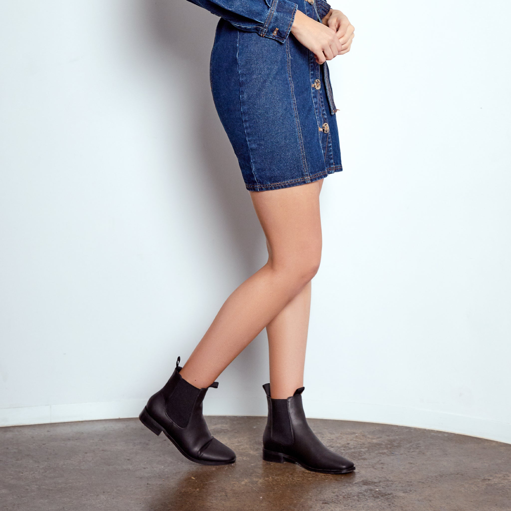 Harper Chelsea Boots for Women - Black Soft Leather Ankle Boots | Comfortable & Stylish for Work, Casual Outings & Fall Fashion