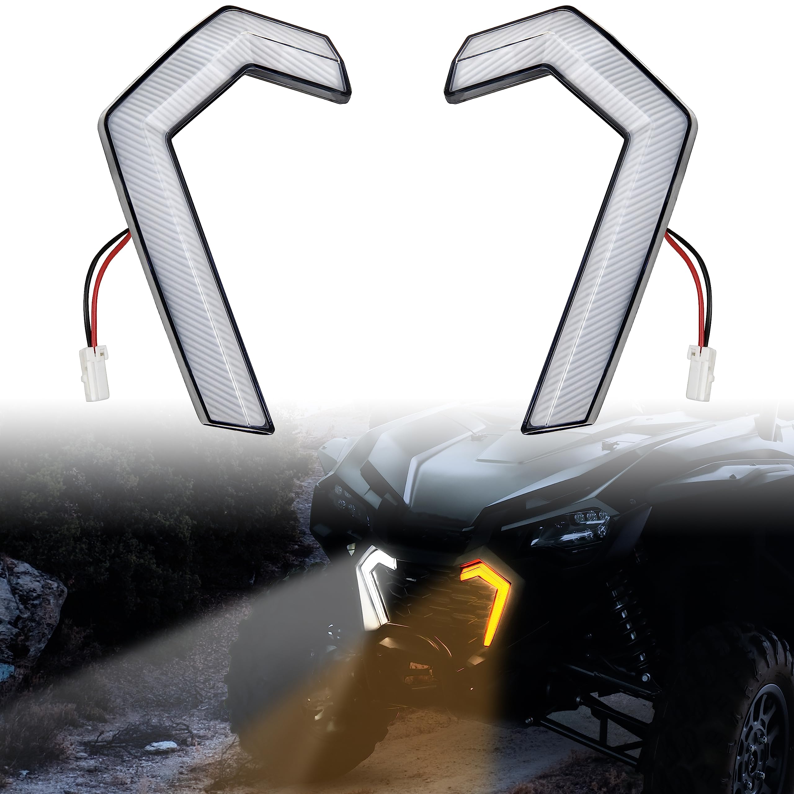 SAUTVS LED Turn Signal Fang Lights for Honda Talon 1000/1000R/1000X/1000X-4 (2022-2024) - Front Grille Accent Lights, Signature Grill Lamps (2PCS) - Perfect for Off-Roading, Night Driving & Customization