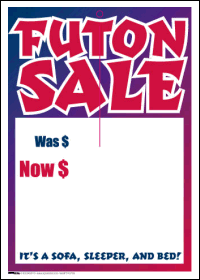 100-Pack Futon Sale Tags - Bulk Discount Price Labels for Retail Stores, Flea Markets & Clearance Events