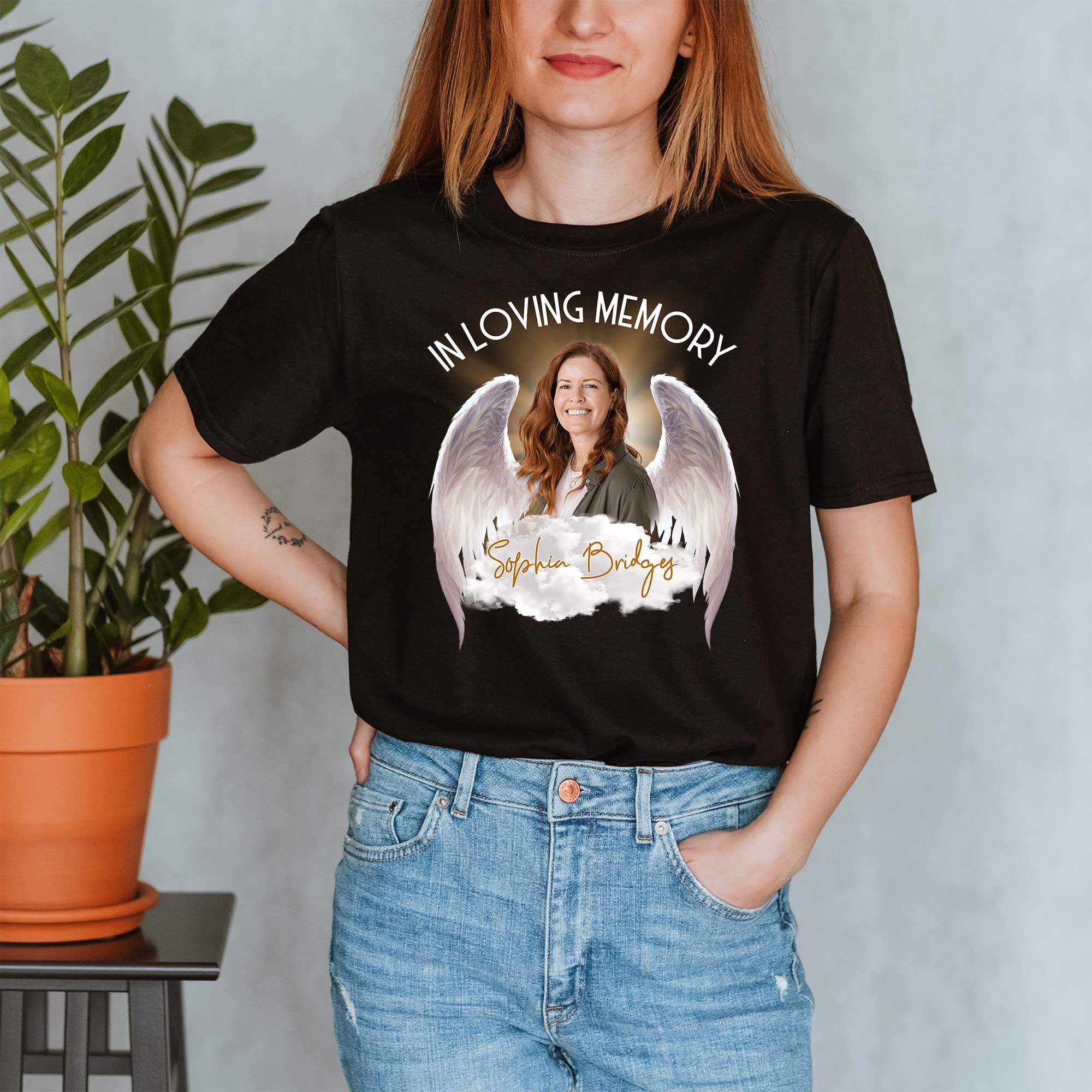 Custom Memorial T-Shirt - Personalized RIP Shirt with Photo Print - In Loving Memory T-Shirt for Grieving & Remembrance - Comfortable Tribute Shirt for Funeral, Memorial Service & Family Gatherings