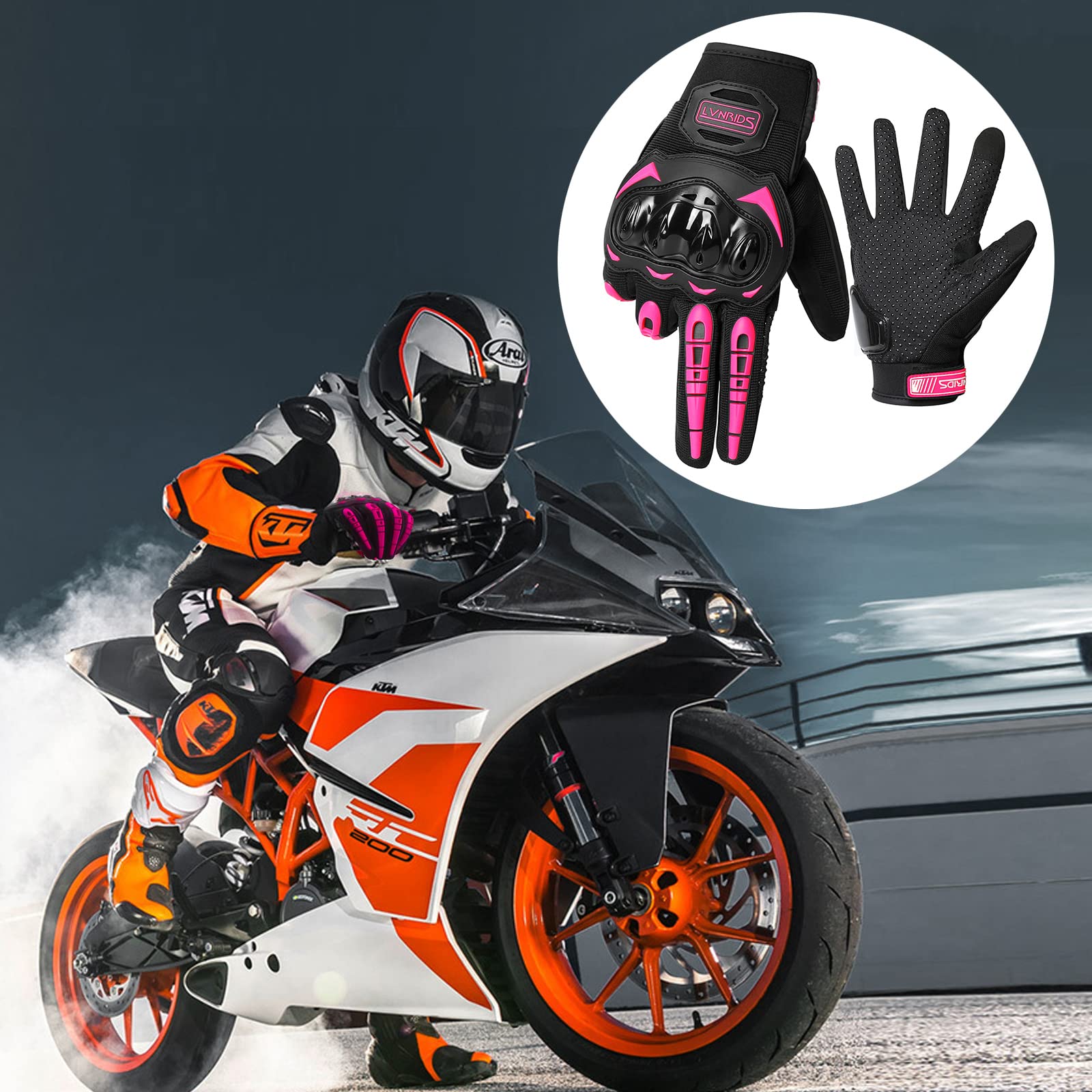 Motorcycle Gloves for Men & Women - Touchscreen Compatible Racing Gloves for Motocross, BMX, ATV & MTB Riding | Durable & Comfortable for Cycling & Off-Road Adventures