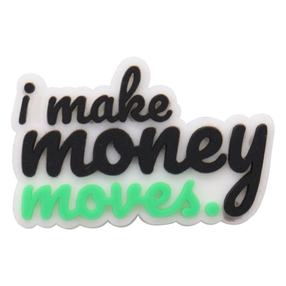 New 1pc Money Themed PVC Shoe Charms - Financial Freedom Decor for Slippers, Clogs & DIY Wristbands - Perfect for Crafting, Shoe Decoration & Festival Accessories