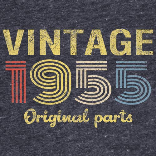 Vintage 1955 Retro 70th Birthday Gift for Men - Original Parts Themed T-Shirt - Perfect for Milestone Celebrations & Nostalgic Parties