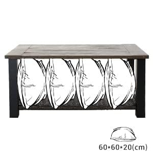 40-inch Modern Outdoor Coffee Table with Wicker Shelf Storage - Rectangle Faux Wood Patio Table for Conversation Sets | Durable Weather-Resistant Design for Backyard, Deck & Poolside Relaxation