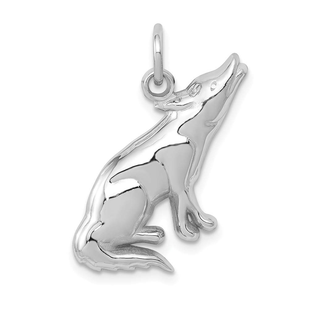 14K White Gold Wolf Charm Pendant - 14KT Solid Gold Jewelry for Men & Women - Perfect for Gifts, Everyday Wear & Spiritual Protection