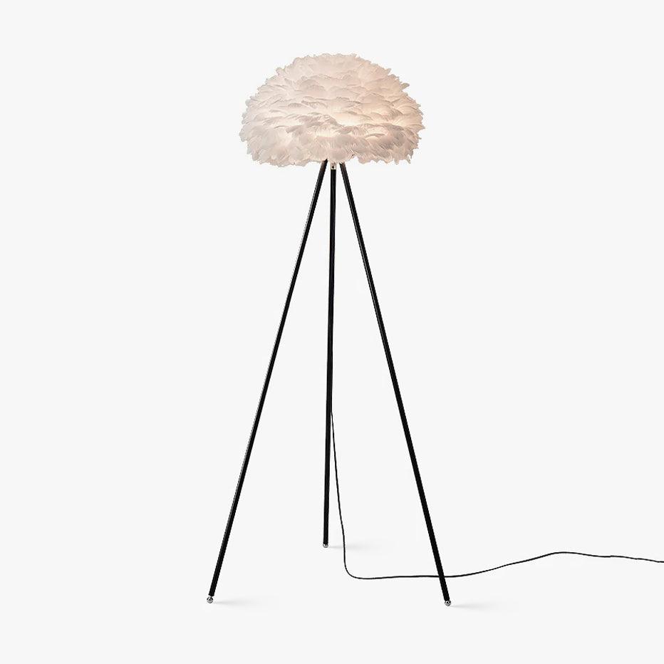 Eos Feather Floor Lamp - Modern Adjustable Standing Light for Living Room, Bedroom & Office - Soft Warm White LED Lighting for Cozy Ambiance