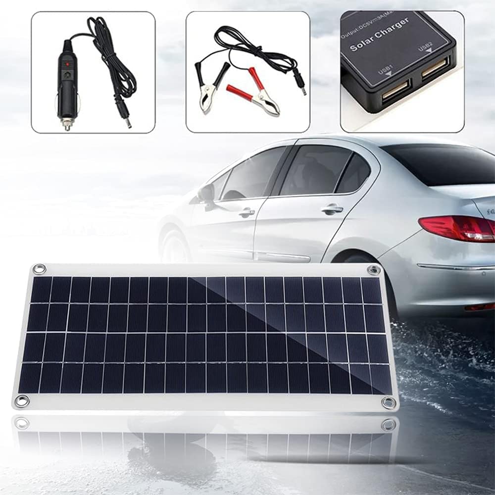 2 Pack High Efficiency Polycrystalline Solar Panels with Dual USB Ports - Portable Solar Charger for Camping, Hiking & Outdoor Adventures | DIY Power Bank Charging Solution