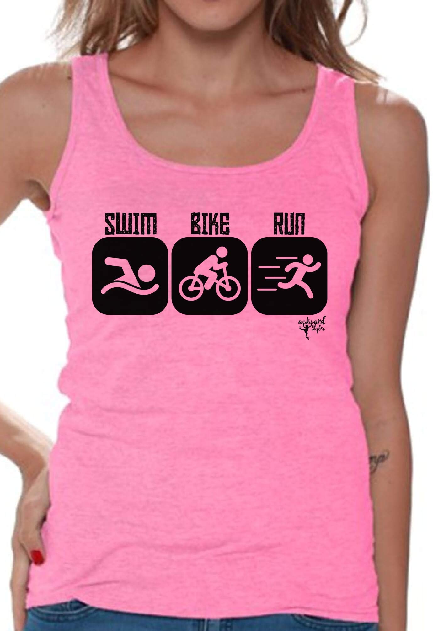 Women's Triathlon Tank Top - Breathable Swim Bike Run Workout Shirt for Athletes | Perfect for Training, Racing & Outdoor Sports | Black
