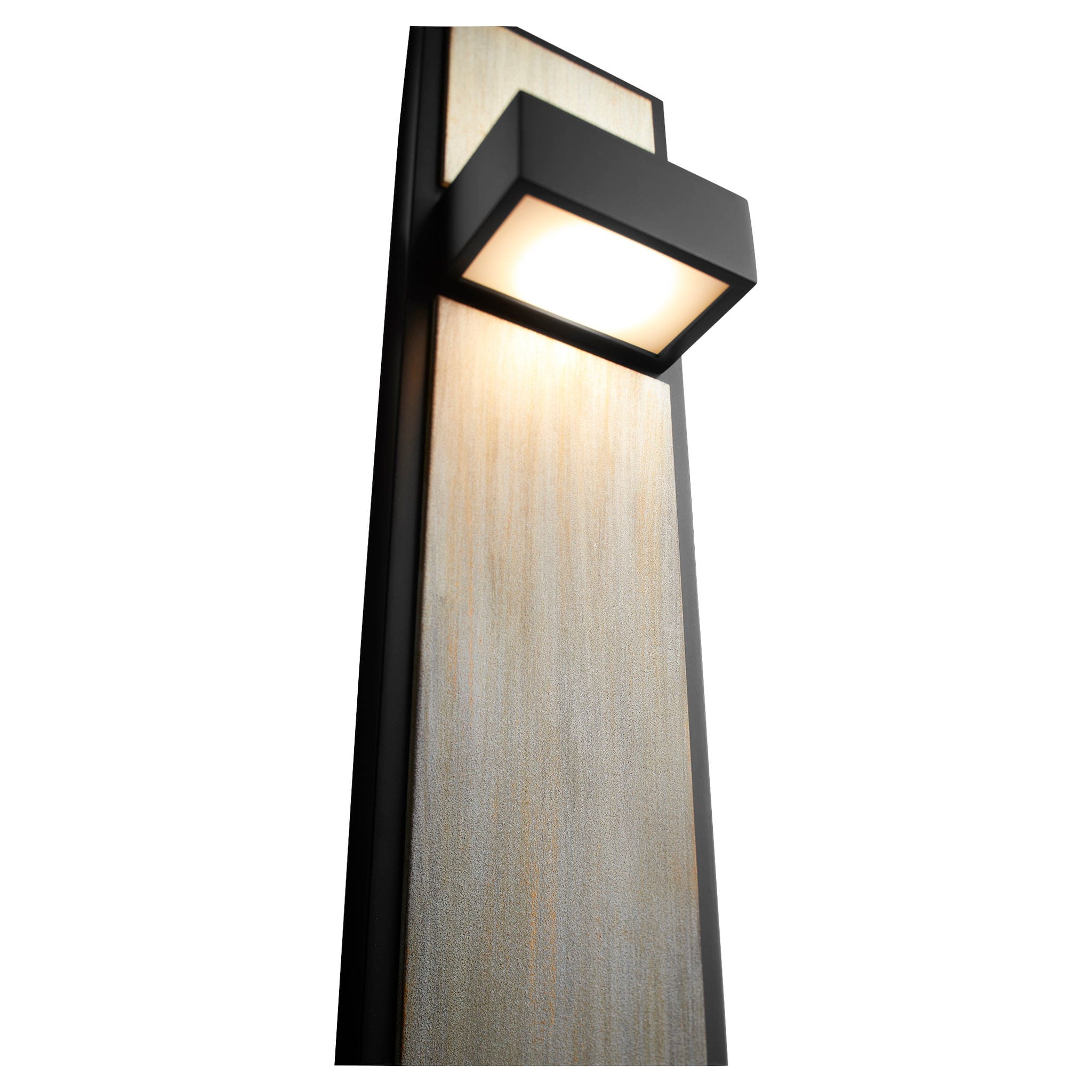 Oxygen Guapo 3 401 1541 LED Wall Sconce Light - White Acrylic Lens, 3000K Warm White, Black with Weathered Oak Finish - Perfect for Bedroom, Hallway, and Outdoor Patio Lighting