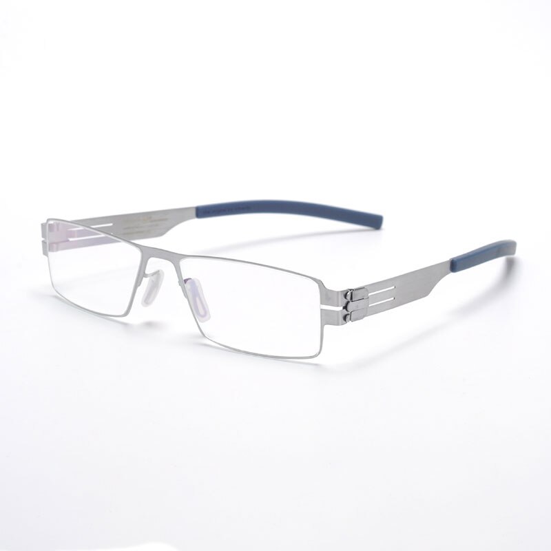 CCspace Men's Full Rim Square Screwless Alloy Eyeglasses 56712 - Lightweight Metal Frame Glasses for Men, Trendy Square Eyewear for Work, Reading & Daily Use