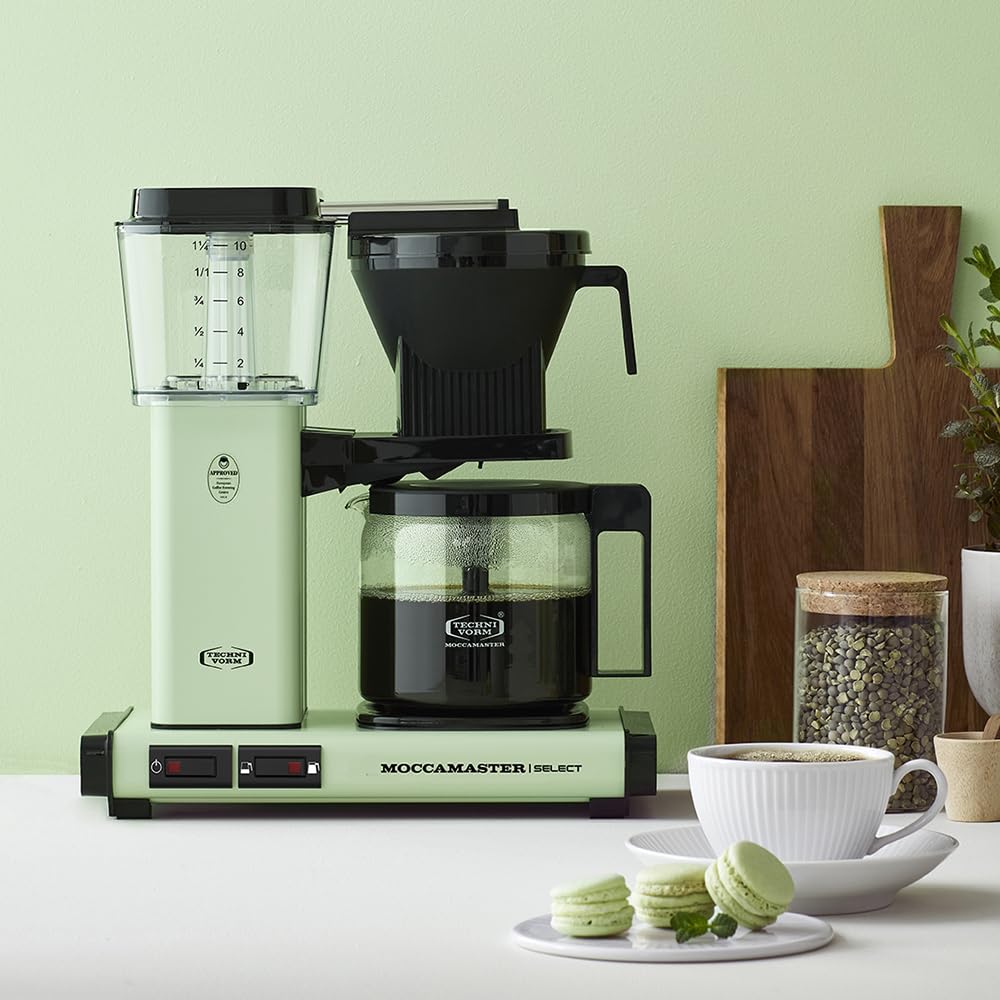 Moccamaster KBG Select Coffee Maker - 1.23L Green Drip Coffee Machine with Permanent Filter for Home & Office Use | Fast Brewing & Energy Efficient