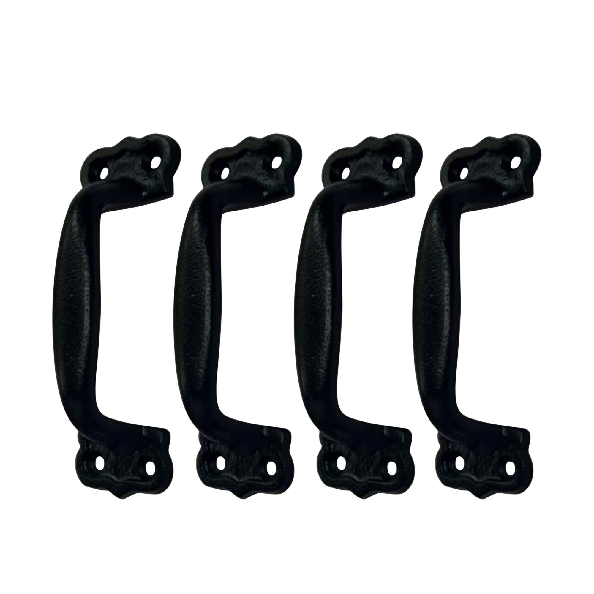115mm Premium Black Powder Coated Cabinet Pulls - 4 Pack Heavy Duty Cast Iron Kitchen Cabinet Handles - Antique Farmhouse Drawer Hardware for Cupboards & Cabinets - Durable Cabinet Pull Set for Modern, Rustic & Vintage Kitchen Renovations