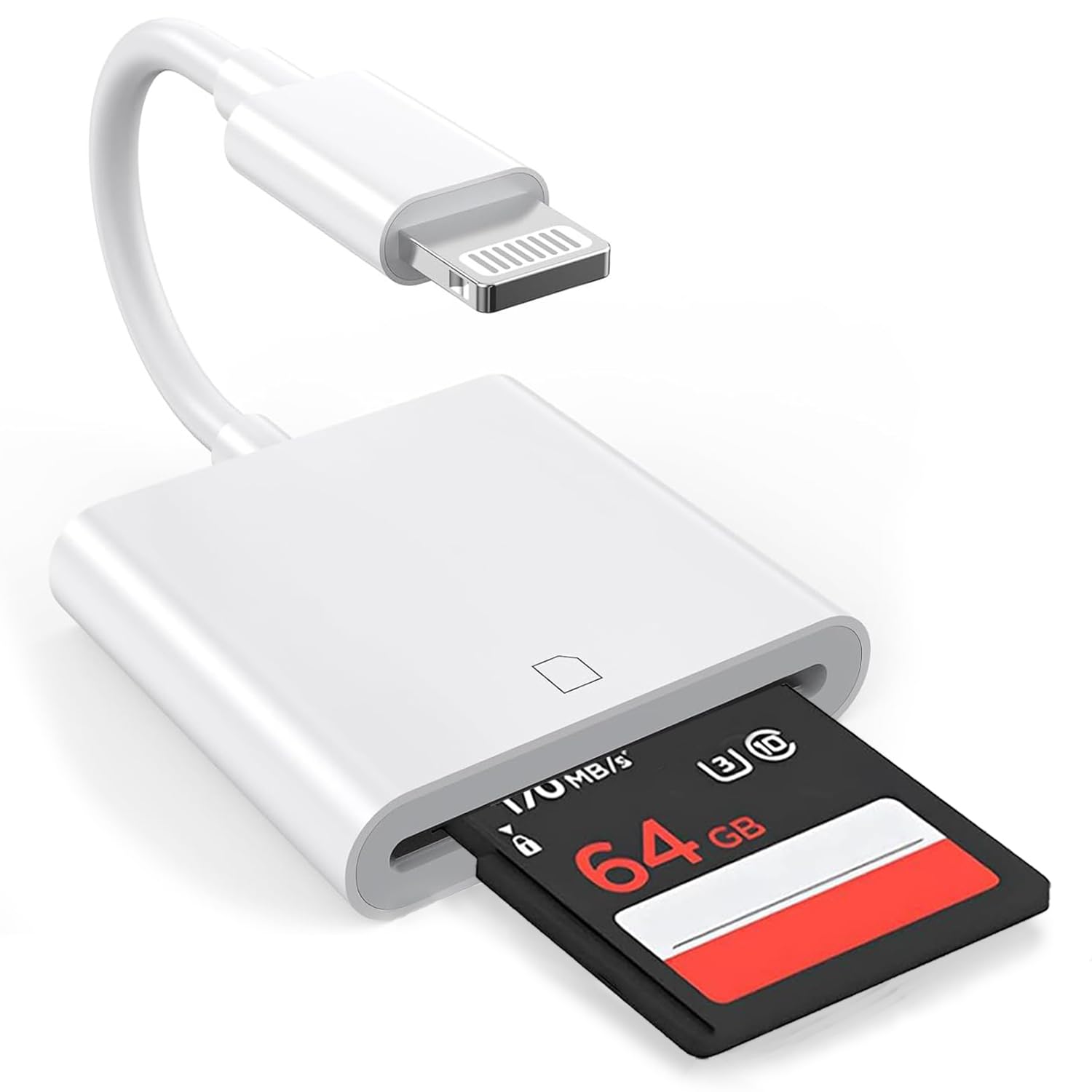 Lightning to SD Card Reader for iPhone & iPad - Memory Card Adapter & Viewer for iPhone 14/13/12/11/X/XS/XR/8/7 & iPad - Plug & Play Camera SD Card Converter - Perfect for Photo Transfer, Travel & Professional Photography