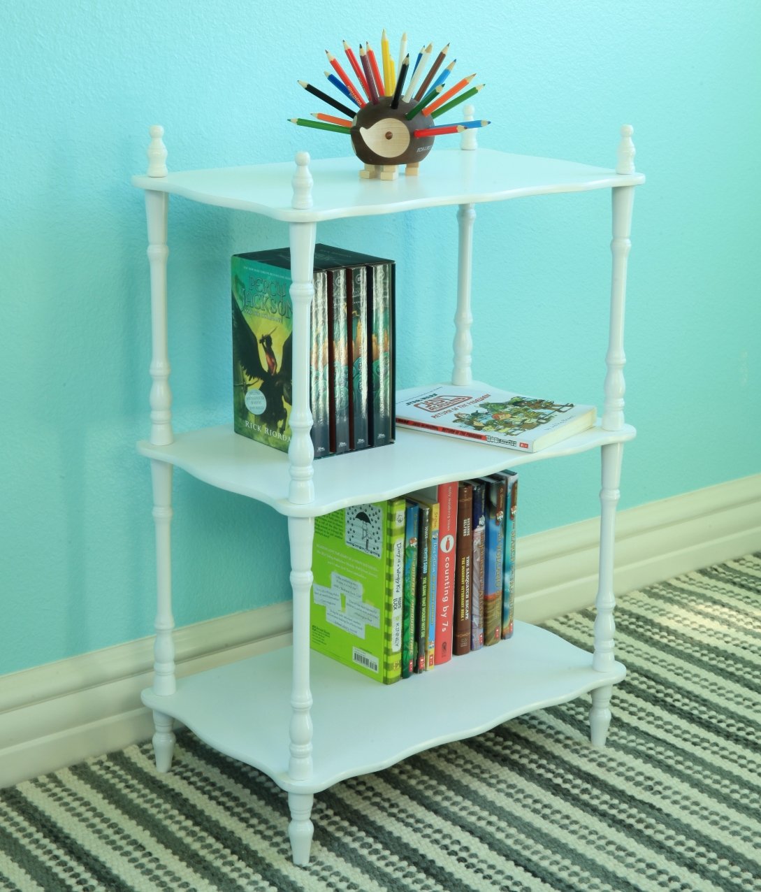 Frenchi Home Furnishing 3-Tier Shelves - Rustic Wooden Storage Shelf for Bathroom, Kitchen, Living Room | Space-Saving Organizer for Books, Plants & Decor