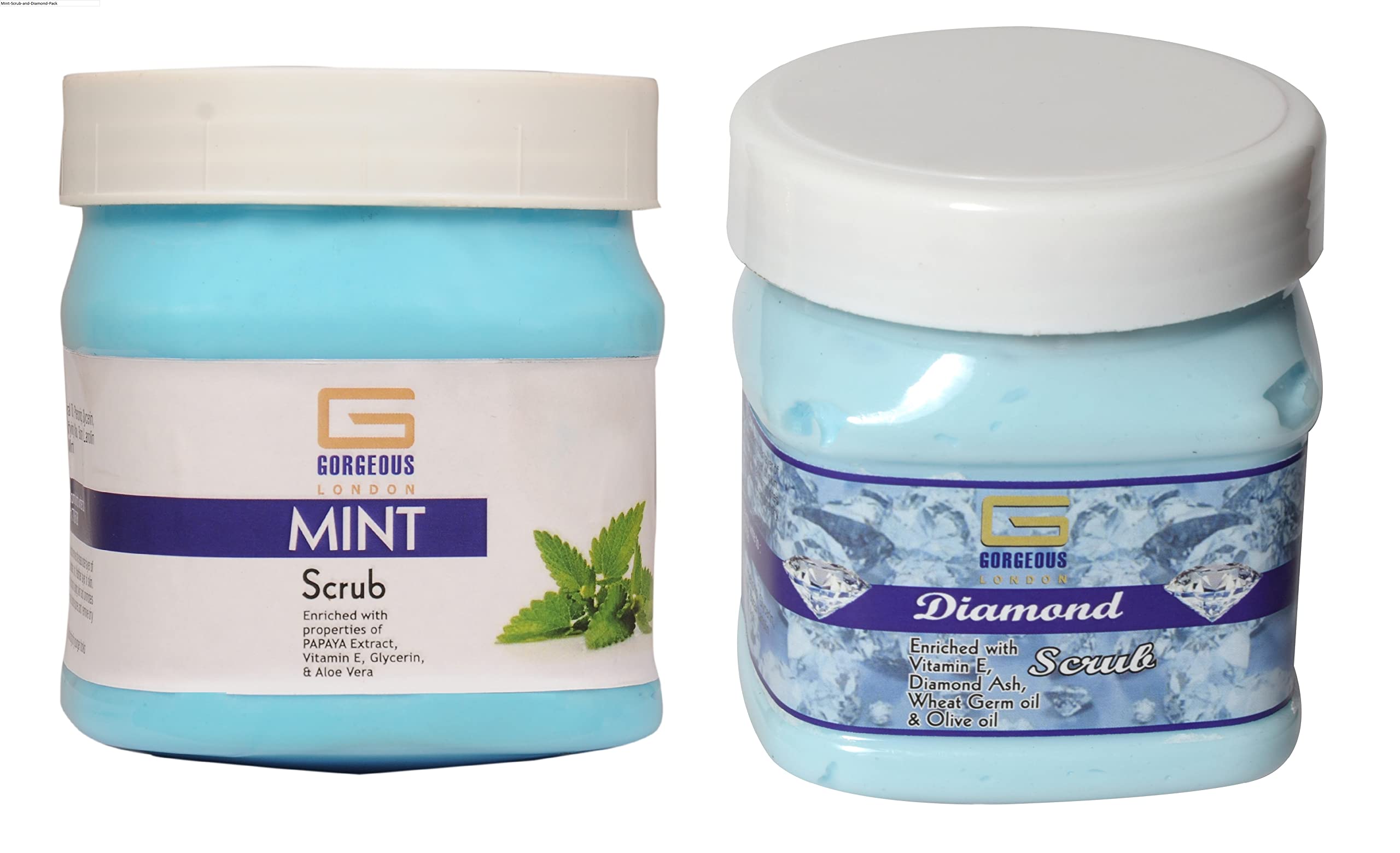 London Mint & Diamond Body Scrub Combo (2 Pack, 450ml Each) – Exfoliating & Moisturizing for Smooth Skin – Perfect for Spa Day & Self-Care Routine