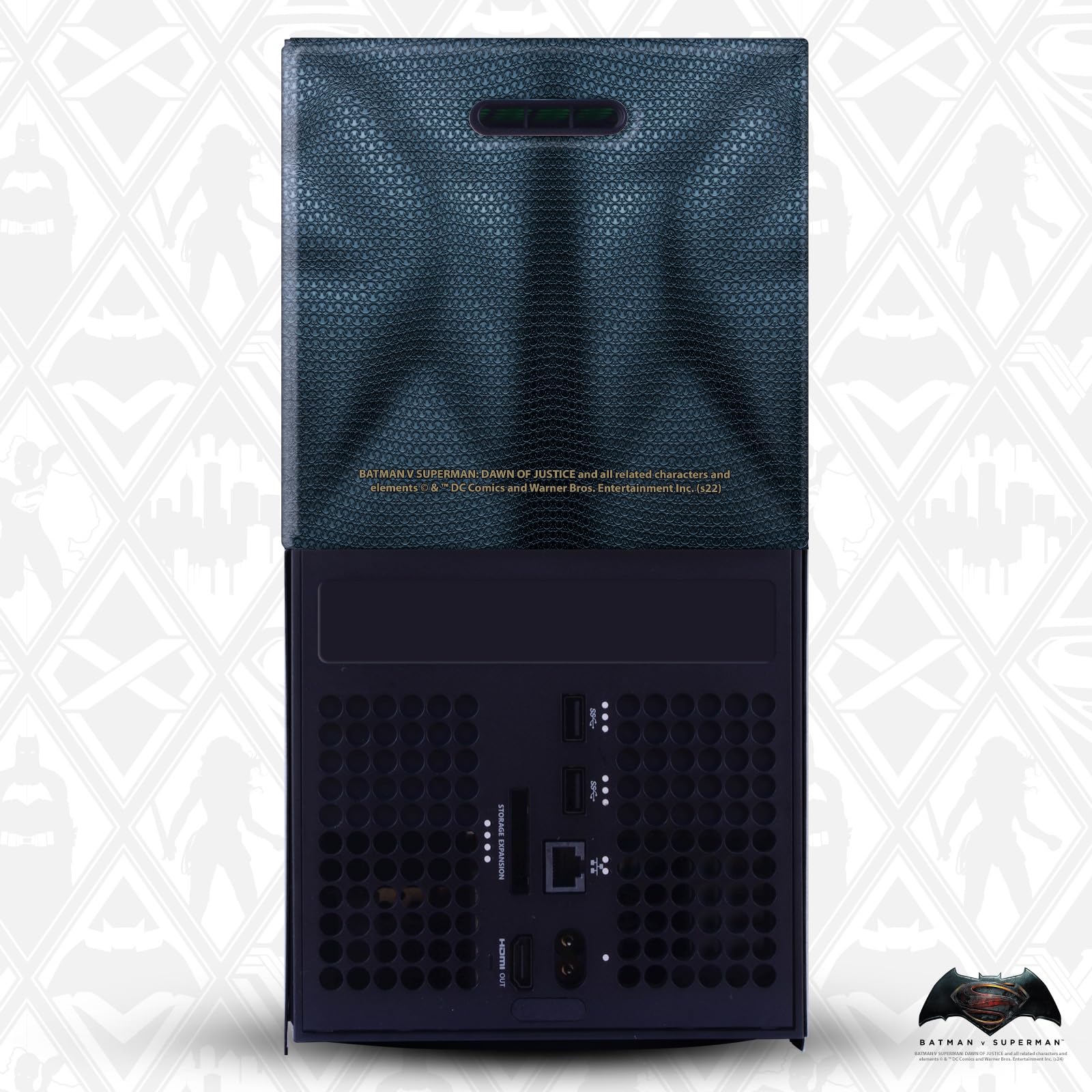 Official Batman V Superman: Dawn of Justice Superman Costume Gaming Console Skin Wrap - Compatible with Xbox Series X | Premium Protective Cover for Gaming Sessions & Collectible Display