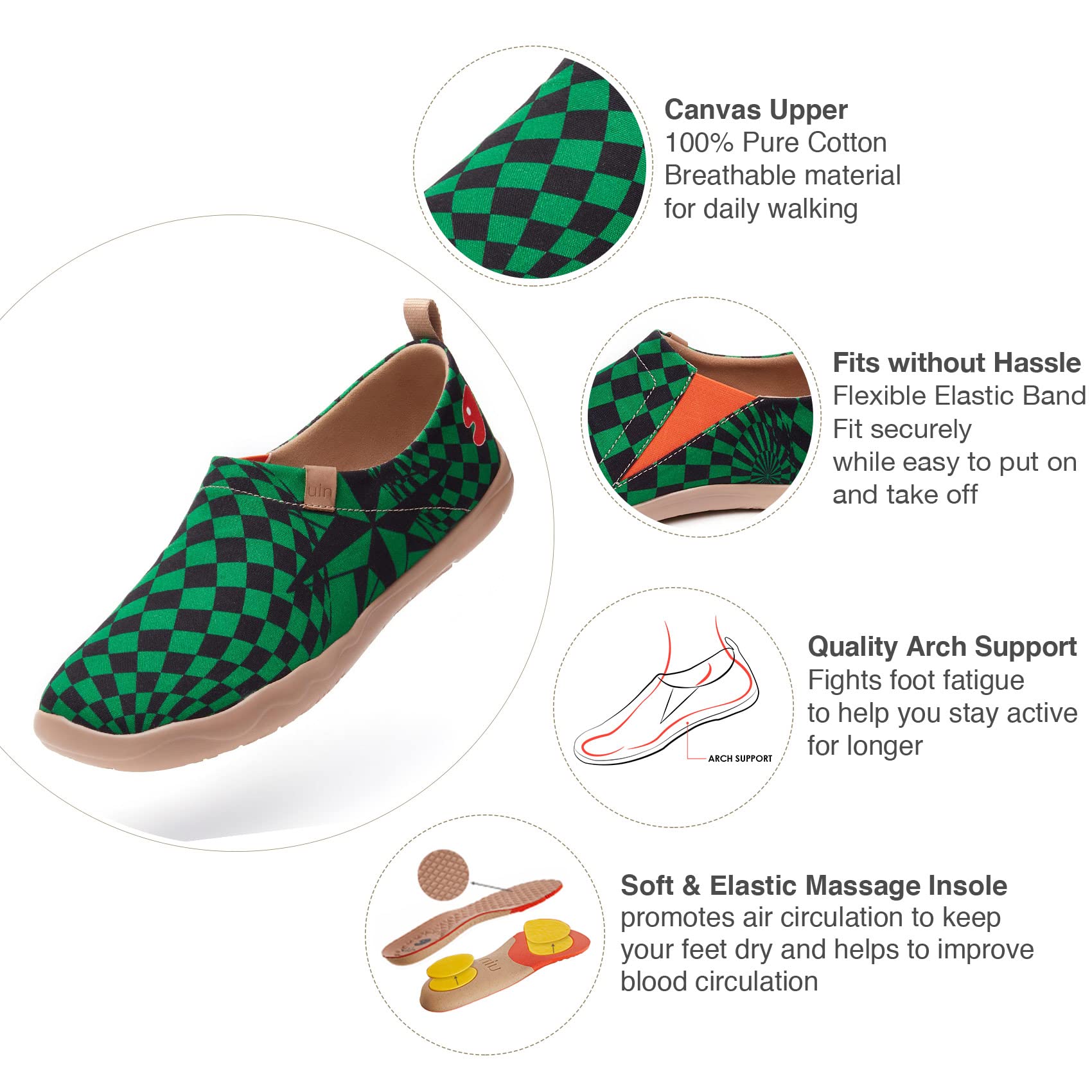 UIN Men's Slip-On Loafers - Lightweight Art Design Travel Shoes for Casual Wear | Stylish & Comfortable Sneakers for Walking, Travel & Everyday Fashion
