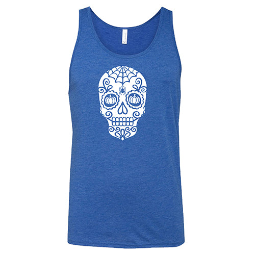 Skull With Pumpkin Eyes T-Shirt - Unisex Halloween Graphic Tee for Men & Women - Perfect for Spooky Parties, Costume Outfits & Fall Festivals