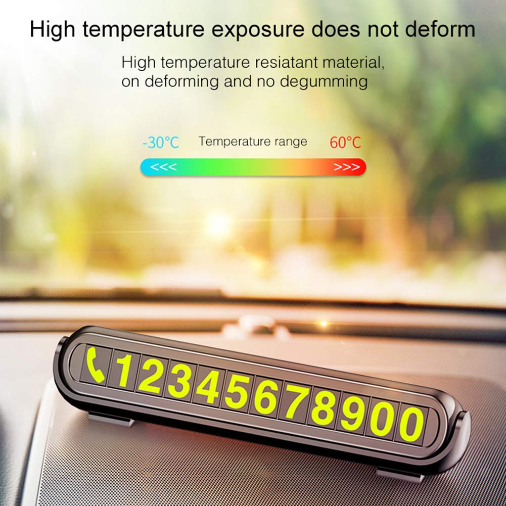 Luminous Digital Phone Number Plate for Car Dashboard - Universal Temporary Parking Card with LED Display (Black) | Perfect for Nighttime Parking, Valet Services & Emergency Contact Info