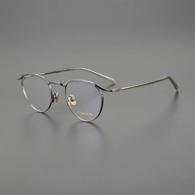 Stylish Black Unisex Full Rim Round Titanium Eyeglasses KV127 - Perfect for Work, Reading & Fashion Accessories