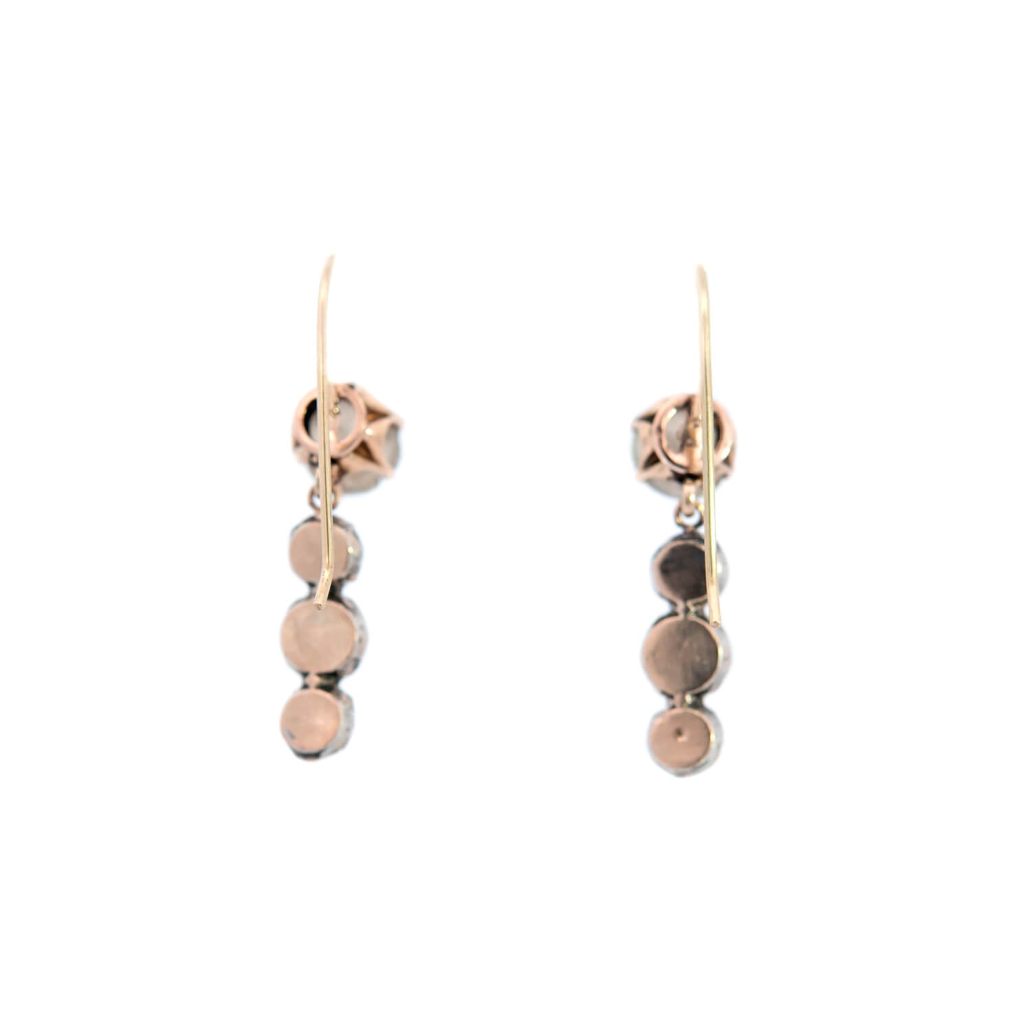 Victorian Style 14K Gold & Sterling Silver Moonstone and Diamond Earrings for Women - Elegant Man in the Moon Design, Perfect for Weddings, Parties & Special Occasions