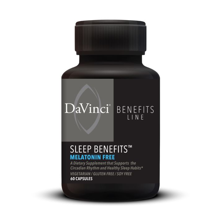 Davinci Labs Sleep Benefits™ Melatonin-Free Sleep Support Supplement (60 Capsules) - Natural Sleep Aid for Adults, Promotes Relaxation & Restful Sleep - Perfect for Nighttime Use & Travel