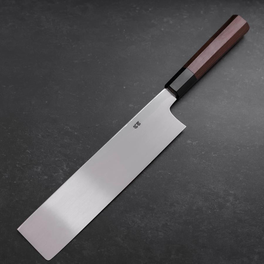 Premium Usuba Knife - Japanese White Steel #1 Mirror Finish, Buffalo Walnut Handle 240mm - Perfect for Sushi, Vegetables & Precision Cutting in Professional Kitchens
