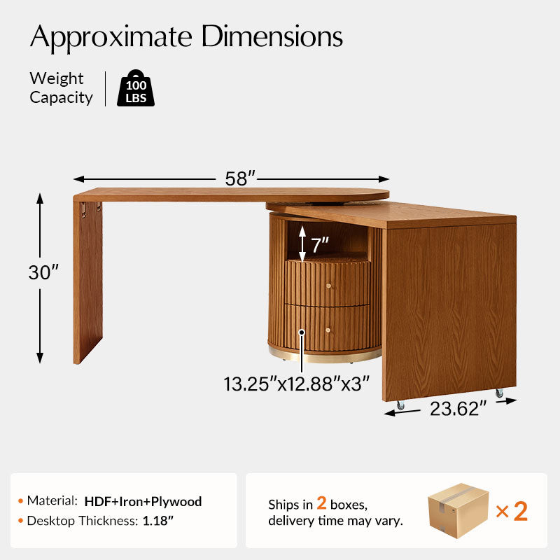 Modern L-Shaped 360° Rotating Wooden Office Desk - Ergonomic Home & Workspace Solution for Productivity & Comfort