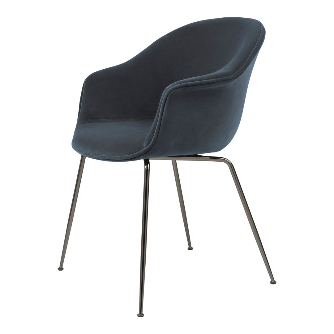 Bat Dining Chair with Conic Base - Fully Upholstered Modern Kitchen Chair for Dining Room, Restaurant & Cafe