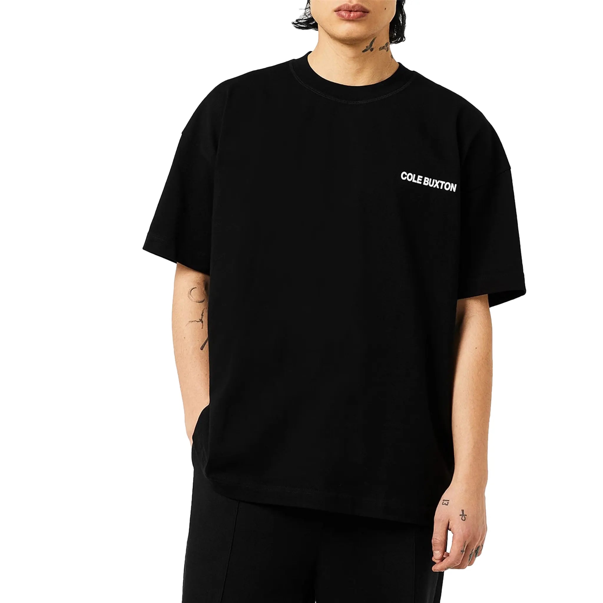 Cole Buxton CB Sportswear Black T-Shirt for Men - Premium Cotton Streetwear Tee for Gym, Casual & Everyday Wear
