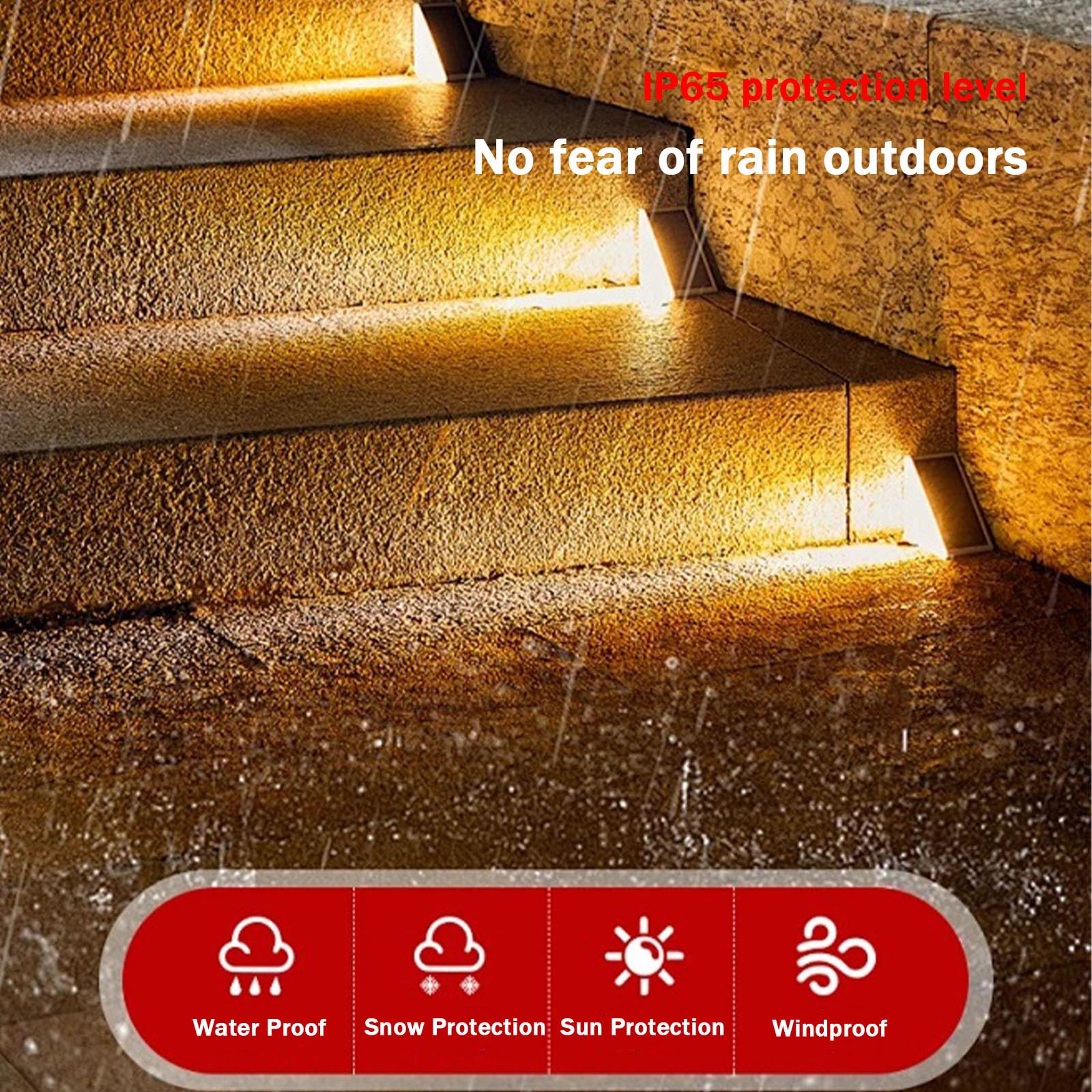 LED Solar Waterproof Step Lights - IP67 Outdoor Solar Sensor Lights for Stairs, Pathways & Garden (2 Pack Warm White) - Perfect for Home Exterior, Driveway & Landscape Lighting