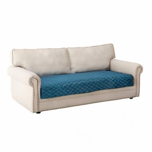 Premium Eismodra Sofa Cover for 3-Cushion Sectional - Non-Slip Couch Protector for Pets & Kids - Blue Stretchable Furniture Slipcover 43